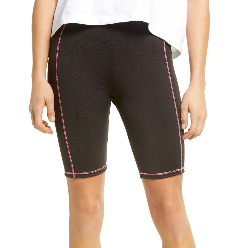 BP. Contrast Stitch Black Bike Shorts